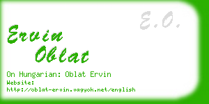 ervin oblat business card